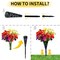 Artificial Cemetery Flowers – Set of 2 Mums Bouquets with Vases, Drainage Holes & Long Spikes, Grave Memorial Flowers for Headstones and Cemetery Decoration